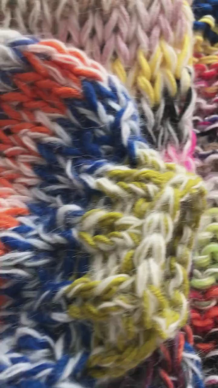 Variegated Stripe Chunky Knit Cardigan