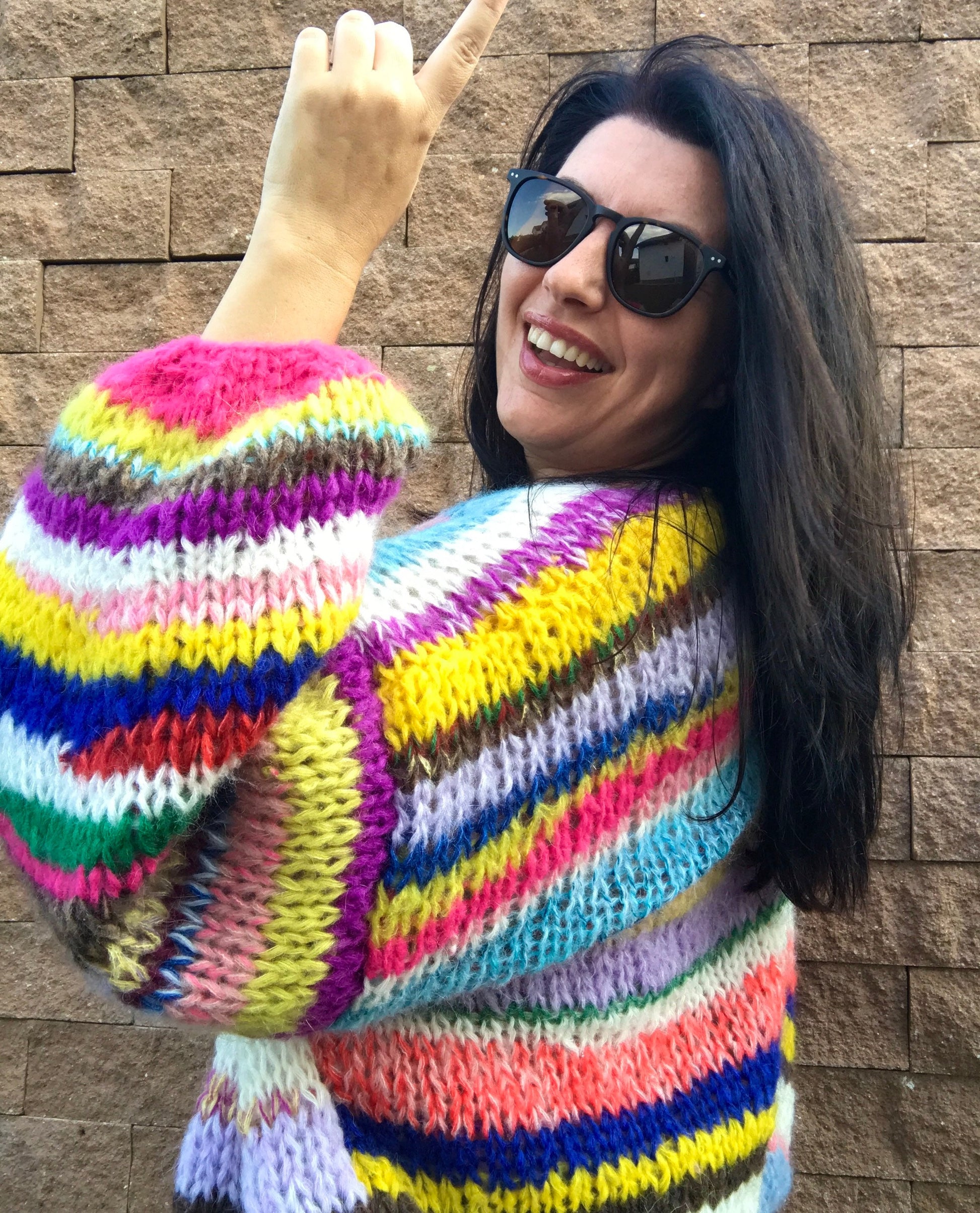 Rainbow Stripe Sweater - Multi-color