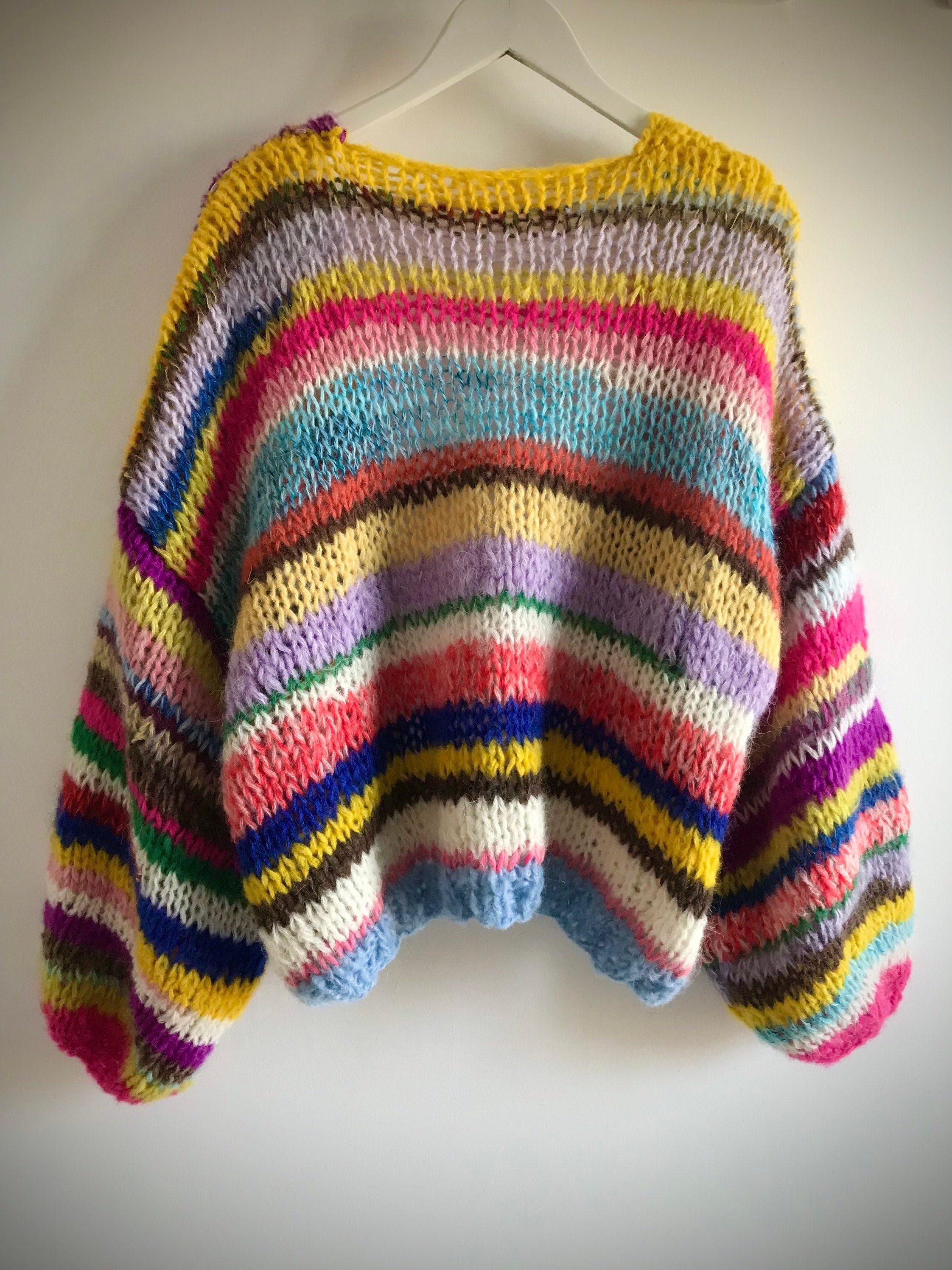 Oversized multi sales colored sweater