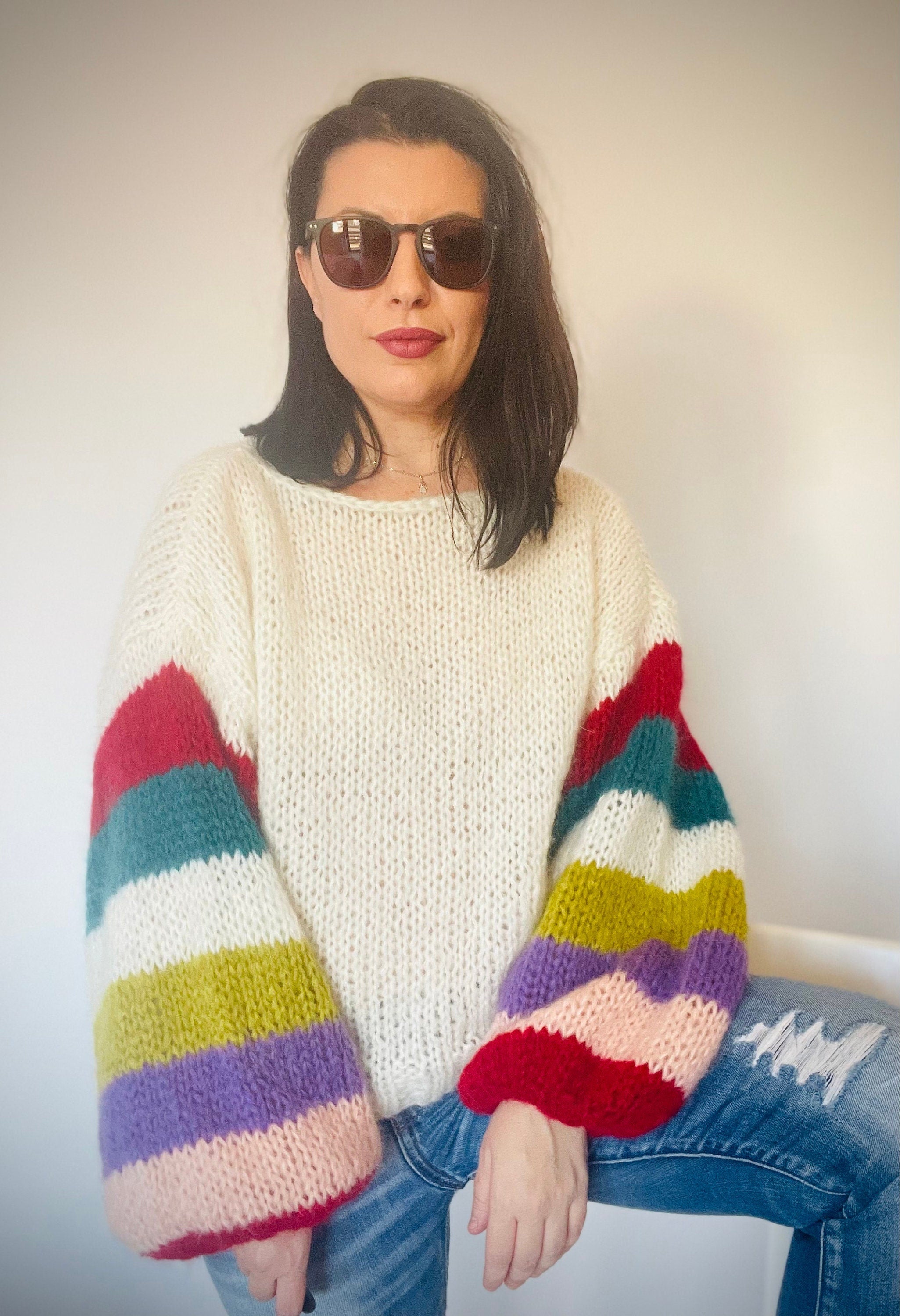 Multicolor knit outlet sweater