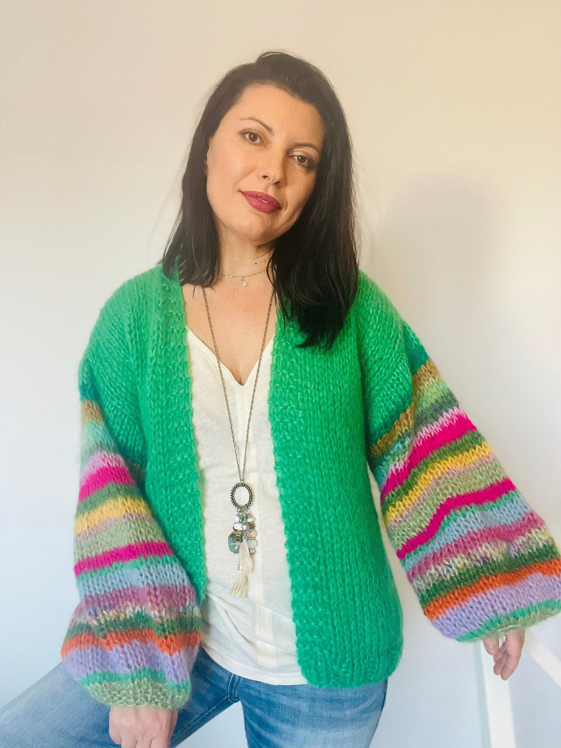 Green striped clearance cardigan