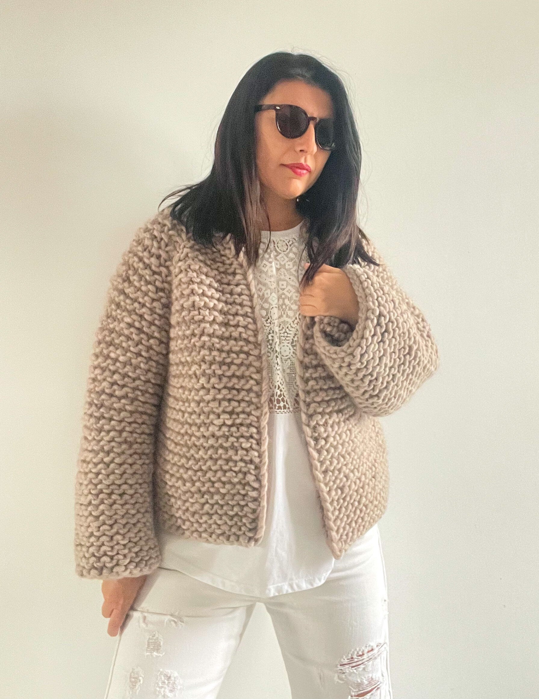 Thick hot sale woolen cardigan